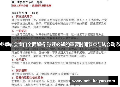 冬季转会窗口全面解析 球迷必知的重要时间节点与转会动态