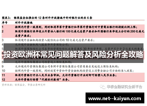 投资欧洲杯常见问题解答及风险分析全攻略